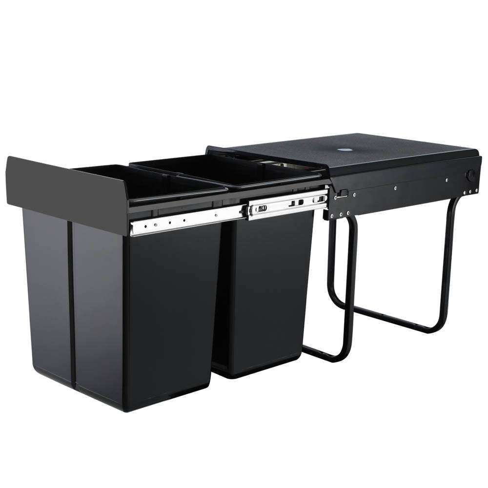 Bin Kitchen Double Basket 2X20L Black